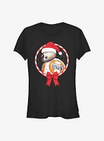 Star Wars: The Rise Of Skywalker Bb-8 Candy Cane Girls T-Shirt