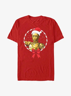 Star Wars: The Rise Of Skywalker C-3Po Candy Cane T-Shirt