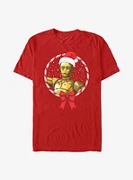 Star Wars: The Rise Of Skywalker C-3Po Candy Cane T-Shirt