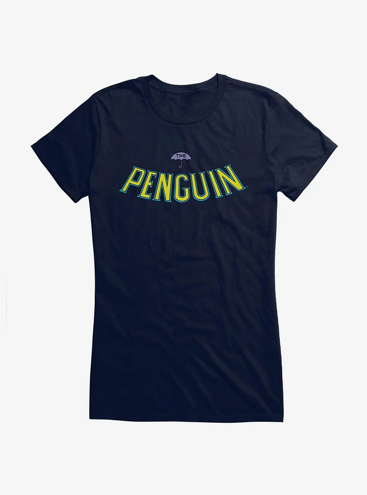 Batman The Penguin Umbrella Logo Girls T-Shirt