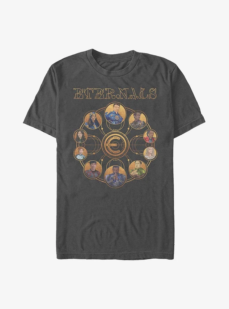 Marvel Eternals Circular Gold Group T-Shirt