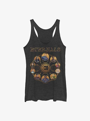 Marvel Eternals Circular Gold Group Womens Tank Top