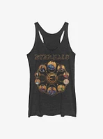 Marvel Eternals Circular Gold Group Womens Tank Top