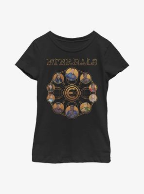 Marvel Eternals Circular Gold Group Youth Girls T-Shirt