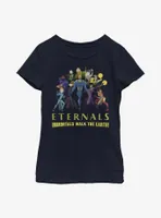 Marvel Eternals Cartoon Group Shot Youth Girls T-Shirt