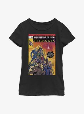 Marvel Eternals Halftone Comic Book Cover Youth Girls T-Shirt