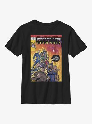 Marvel Eternals Halftone Comic Book Cover Youth T-Shirt