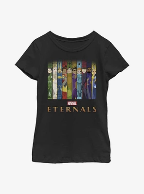 Marvel Eternals Vertical Panels Youth Girls T-Shirt