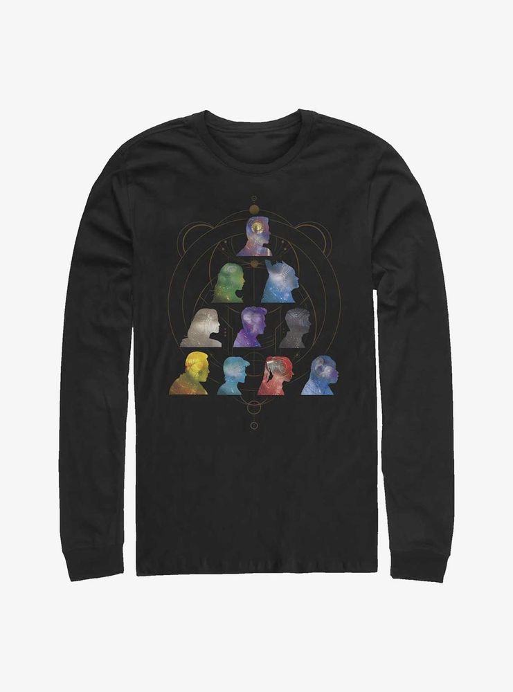 Marvel Eternals Silhouette Heads Pyramid Long-Sleeve T-Shirt