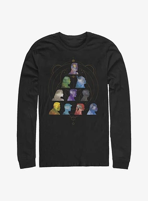 Marvel Eternals Silhouette Heads Pyramid Long-Sleeve T-Shirt