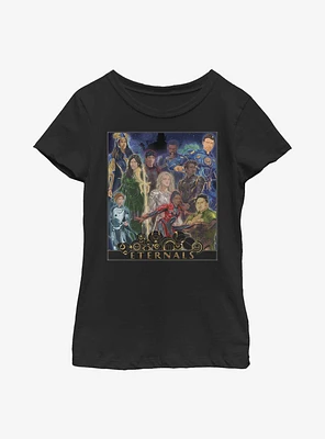 Marvel Eternals Gold Frame Poster Youth Girls T-Shirt
