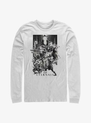 Marvel Eternals Paint Splatter Poster Long-Sleeve T-Shirt