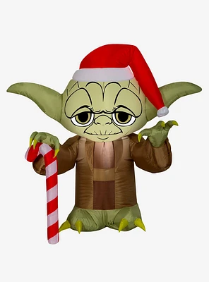 Star Wars Yoda Santa Hat Inflatable Decor