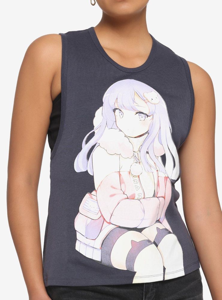 Kawaii Girl Parka Girls Muscle Tank Top By Chisana Mun