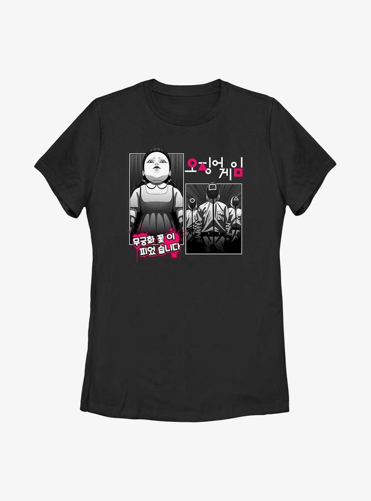 Squid Game Doll & Guards Manga Womens T-Shirt