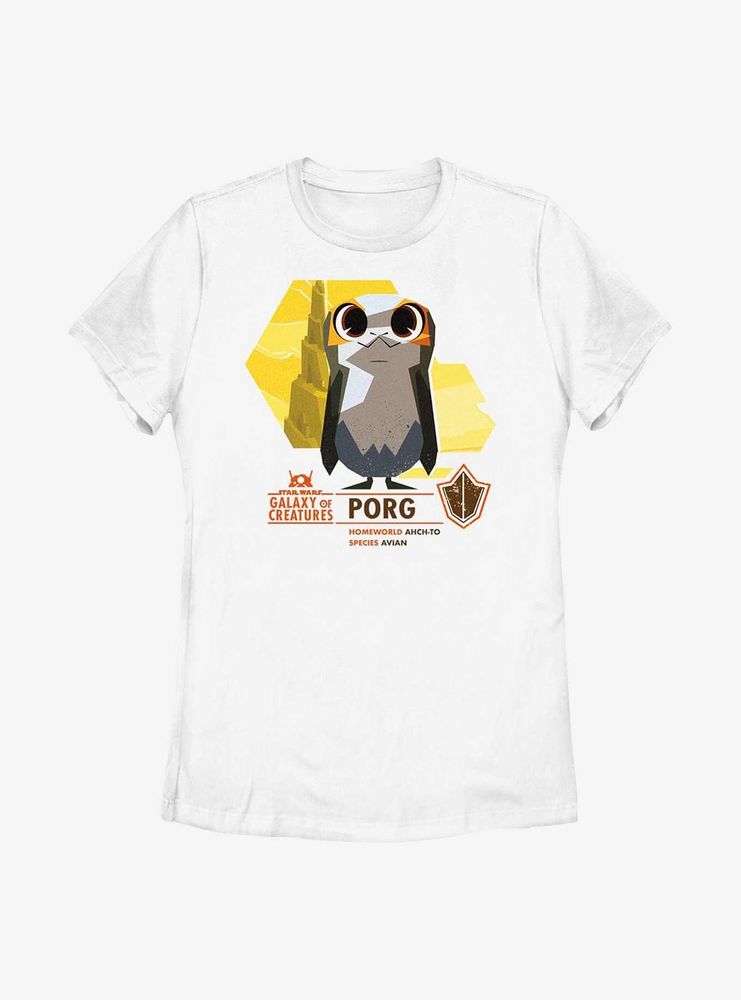 Star Wars Galaxy Of Creatures Porg Species Womens T-Shirt