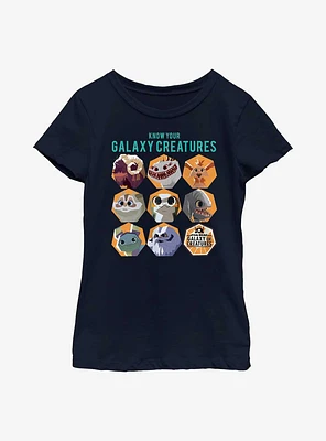 Star Wars Galaxy Of Creatures Creature Chart Youth Girls T-Shirt