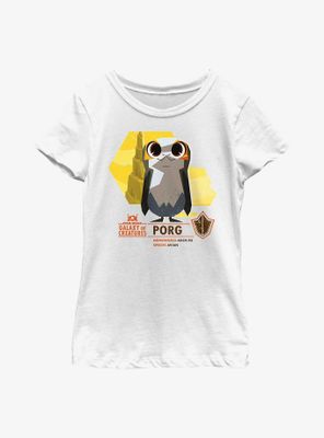 Star Wars Galaxy Of Creatures Porg Species Youth Girls T-Shirt