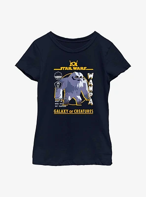 Star Wars Galaxy Of Creatures Wampa Statistics Youth Girls T-Shirt