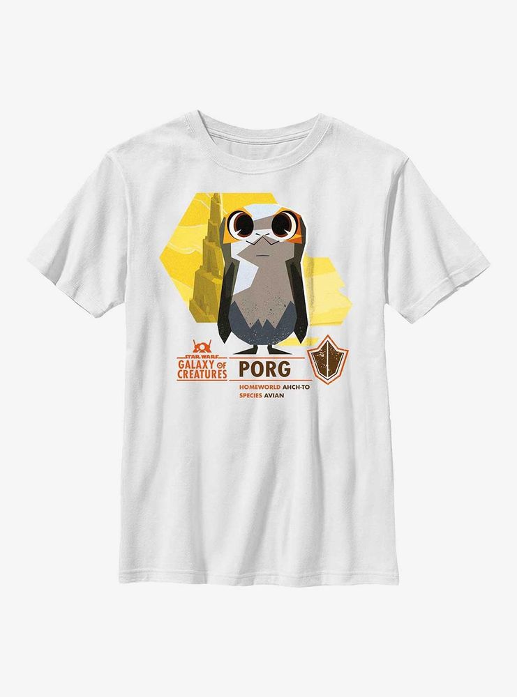 Star Wars Galaxy Of Creatures Porg Species Youth T-Shirt