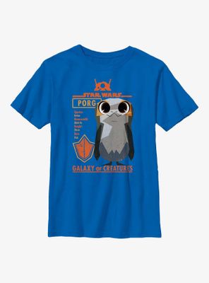 Star Wars Galaxy Of Creatures Porg Statistics Youth T-Shirt