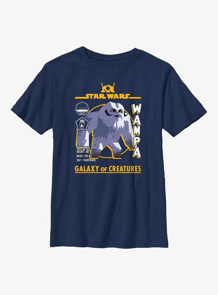 Star Wars Galaxy Of Creatures Wampa Statistics Youth T-Shirt