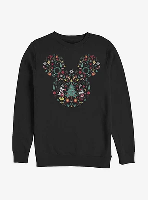 Disney Mickey Mouse Holiday Icon Ear Fill Crew Sweatshirt