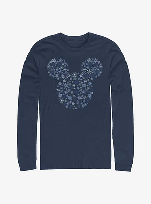 Disney Mickey Mouse Ear Snowflakes Long-Sleeve T-Shirt