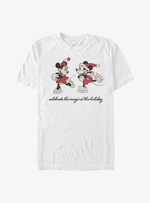 Disney Mickey Mouse & Minnie Vintage Holiday Skaters T-Shirt