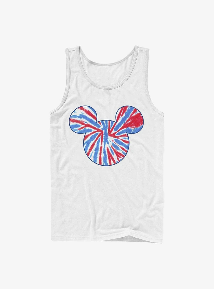 Disney Mickey Mouse Tie Dye Red White Blue Tank