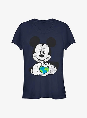 Disney Mickey Mouse Earth Heart Girls T-Shirt