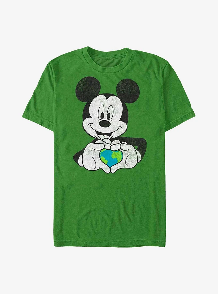 Disney Mickey Mouse Earth Heart T-Shirt