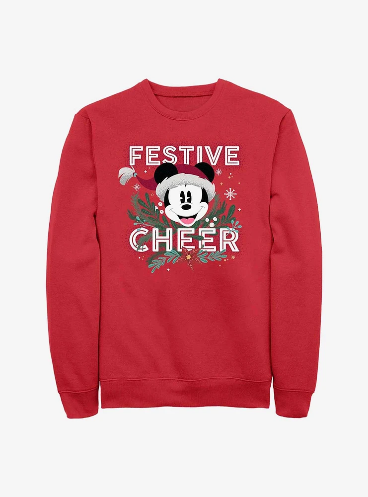 Disney Mickey Mouse Festive Cheer Crew Sweatshirt