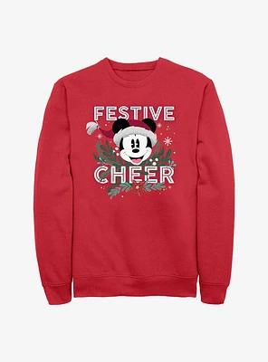 Disney Mickey Mouse Festive Cheer Crew Sweatshirt