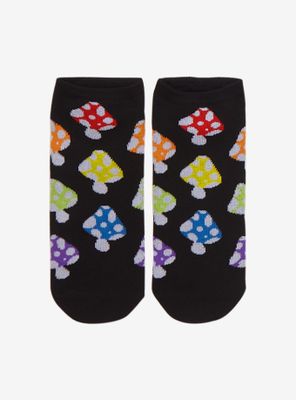 Rainbow Mushrooms No-Show Socks