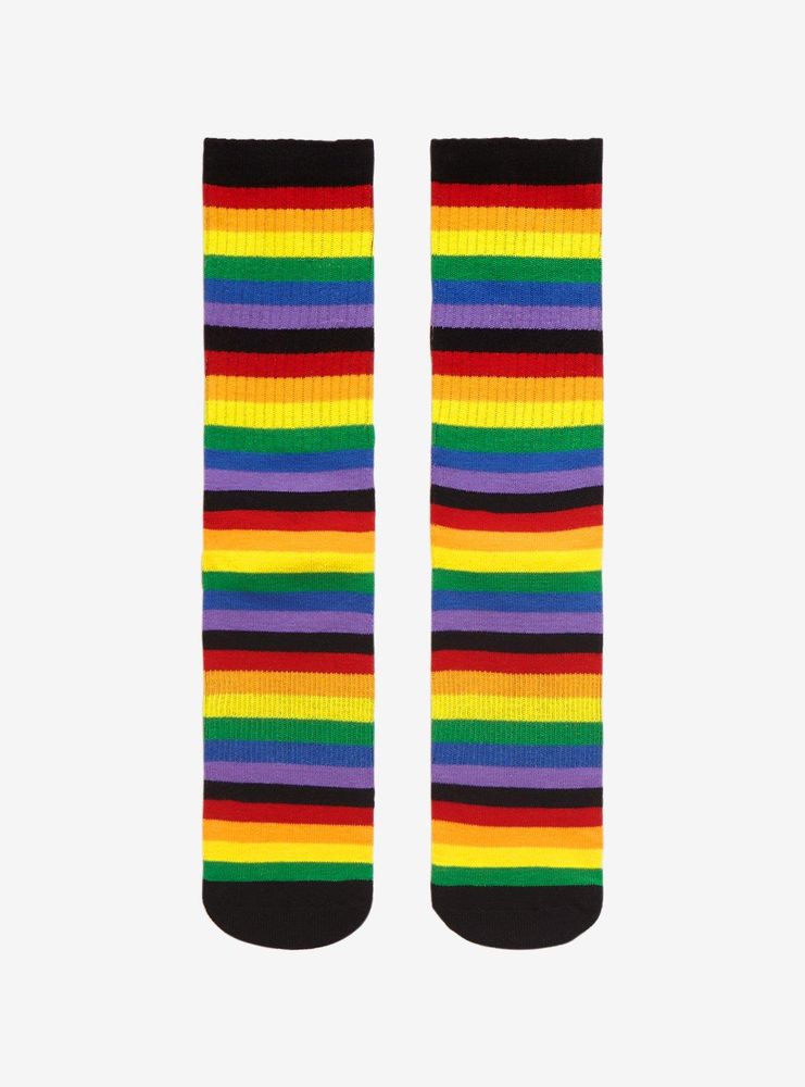 Rainbow Stripe Crew Socks