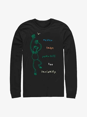 Disney The Muppets Kermit Never Take Yourself Too Seriously Doodle Long-Sleeve T-Shirt
