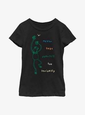 Disney The Muppets Kermit Never Take Yourself Too Seriously Doodle Youth Girls T-Shirt
