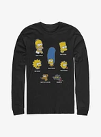 The Simpsons Family Faces Long-Sleeve T-Shirt