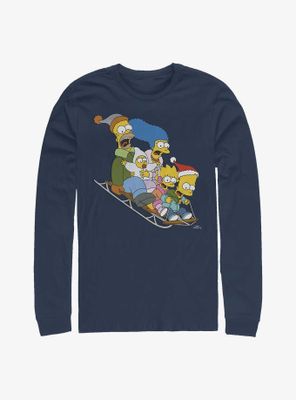 The Simpsons Family Gone Sledding Long-Sleeve T-Shirt