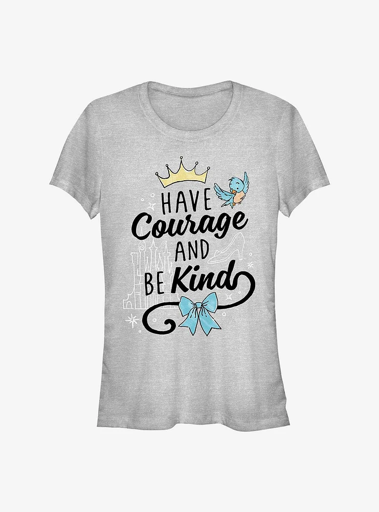 Disney Cinderella Have Courage And Be Kind Doodle Girls T-Shirt