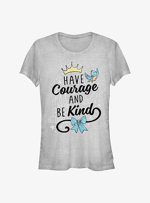 Disney Cinderella Have Courage And Be Kind Doodle Girls T-Shirt