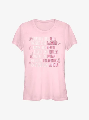 Disney Princess Character Traits Girls T-Shirt