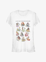 Disney Princess Hand Drawn Textbook Girls T-Shirt