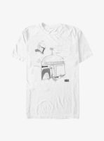 Star Wars: The Book Of Boba Fett Grayscale Helmet Sketch T-Shirt