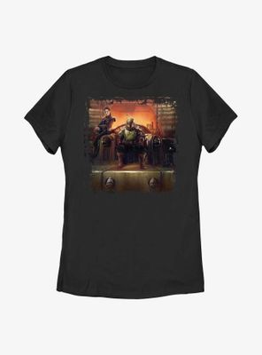 Star Wars: The Book Of Boba Fett Painted Throne Womens T-Shirt