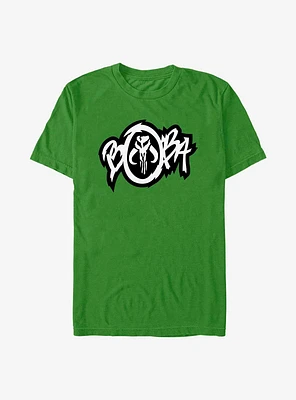 Star Wars: The Book Of Boba Fett Mandalorian Skull Graffiti Logo T-Shirt