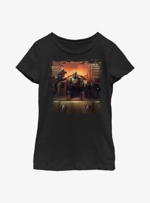 Star Wars: The Book Of Boba Fett Painted Throne Youth Girls T-Shirt