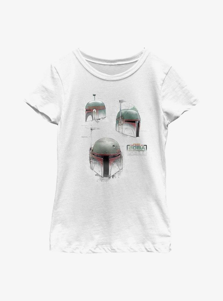 Star Wars: The Book Of Boba Fett Helmet Schematics Youth Girls T-Shirt