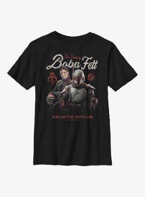 Star Wars: The Book Of Boba Fett Galactic Outlaw Established Long Ago Youth T-Shirt